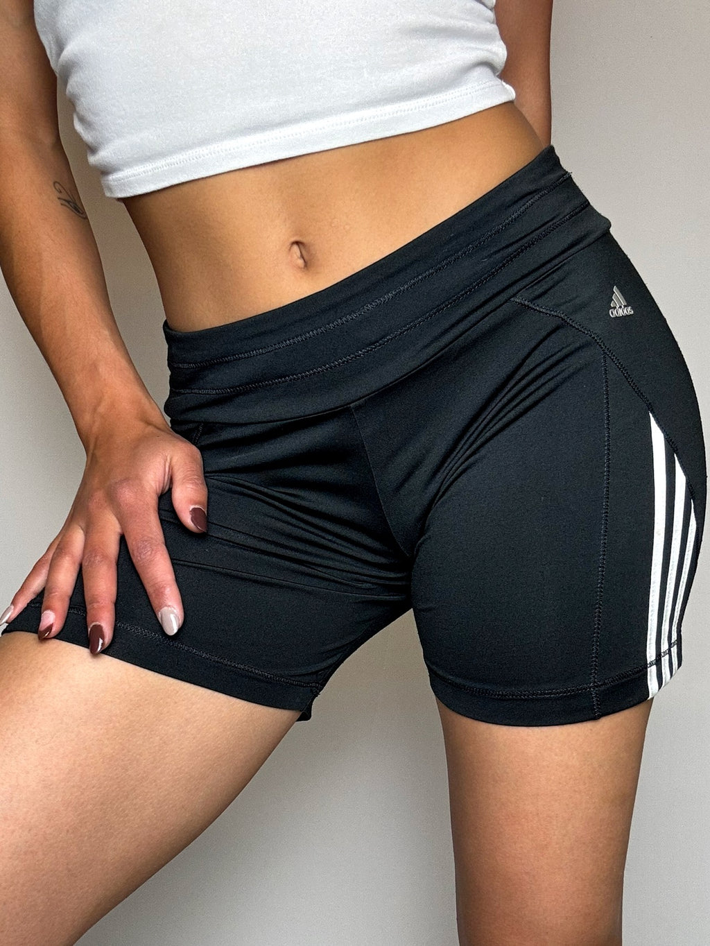 Short moulant noir ADIDAS L vintage
