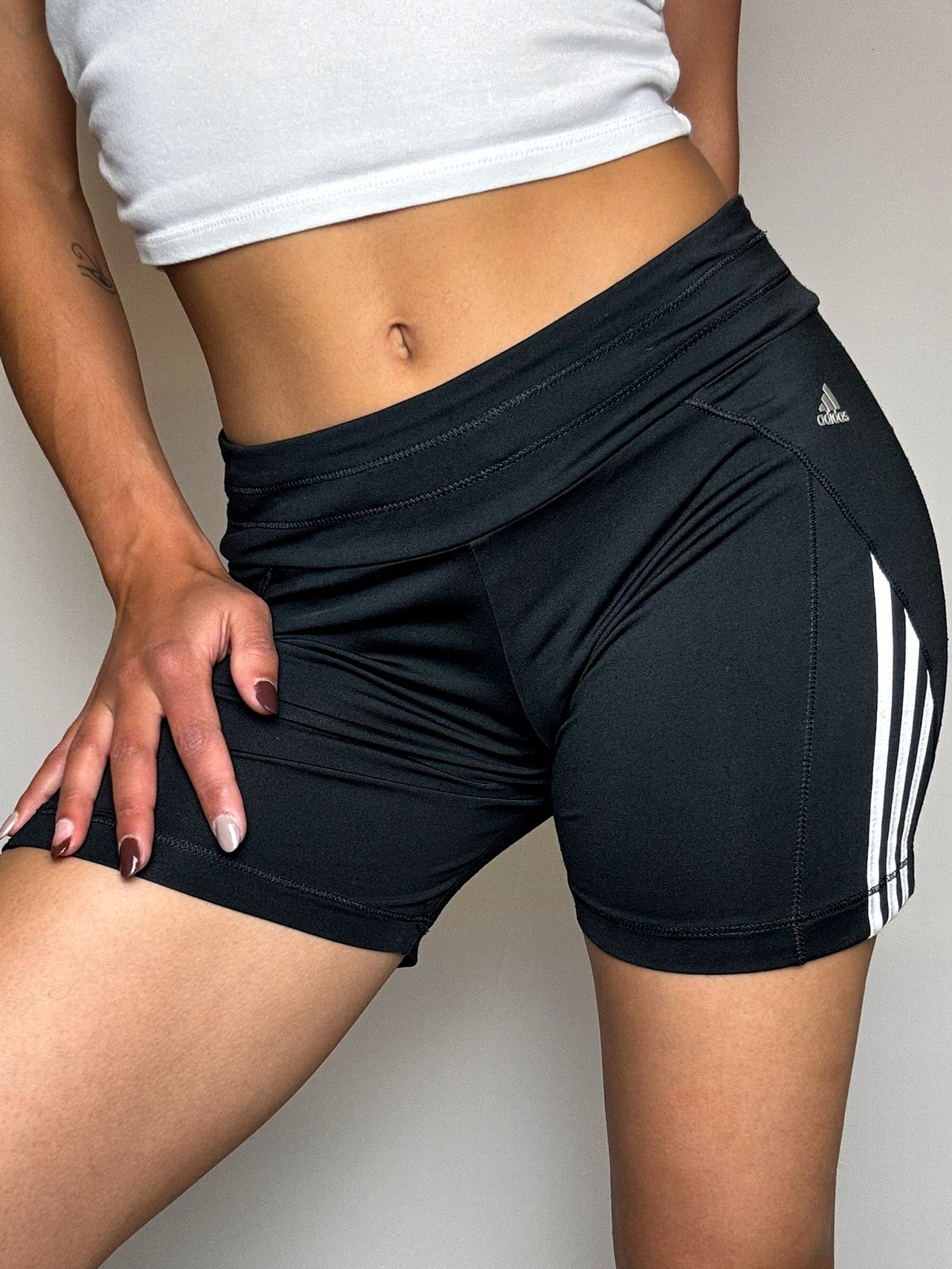 Short moulant noir ADIDAS L vintage