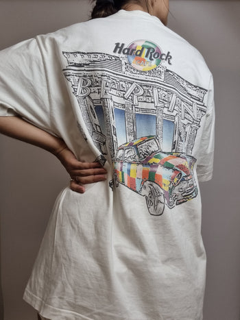 T-shirt vintage blanc Hard Rock Cafe M