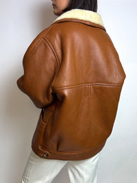 Camel shearling jacket M 