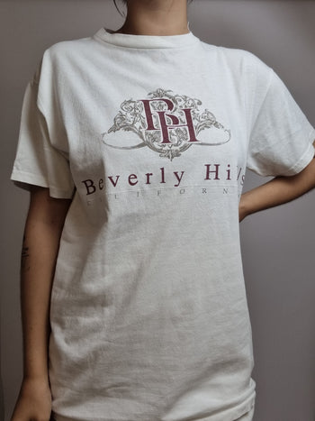 Vintage weißes T-Shirt Beverly Hill M