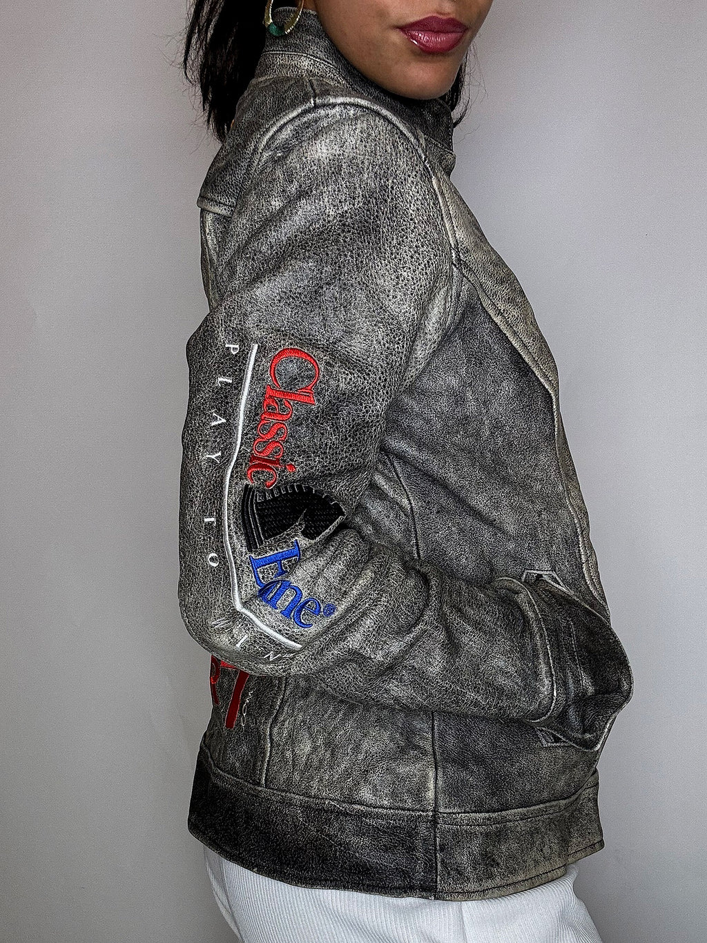 Vintage Western Roper Lederjacke, Größe L