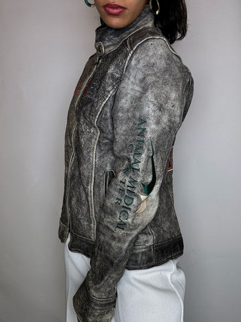 Veste en cuir WESTERN ROPER L vintage