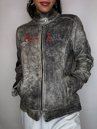 Vintage Western Roper Lederjacke, Größe L