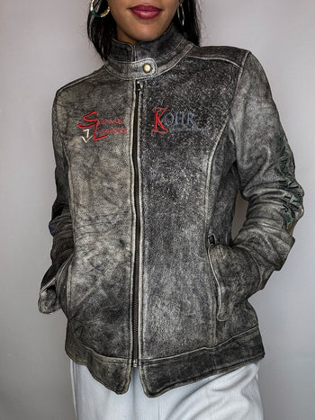 Veste en cuir WESTERN ROPER L vintage