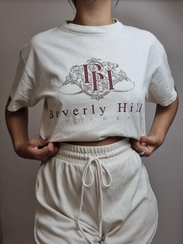 T-shirt vintage blanc Beverly Hill M