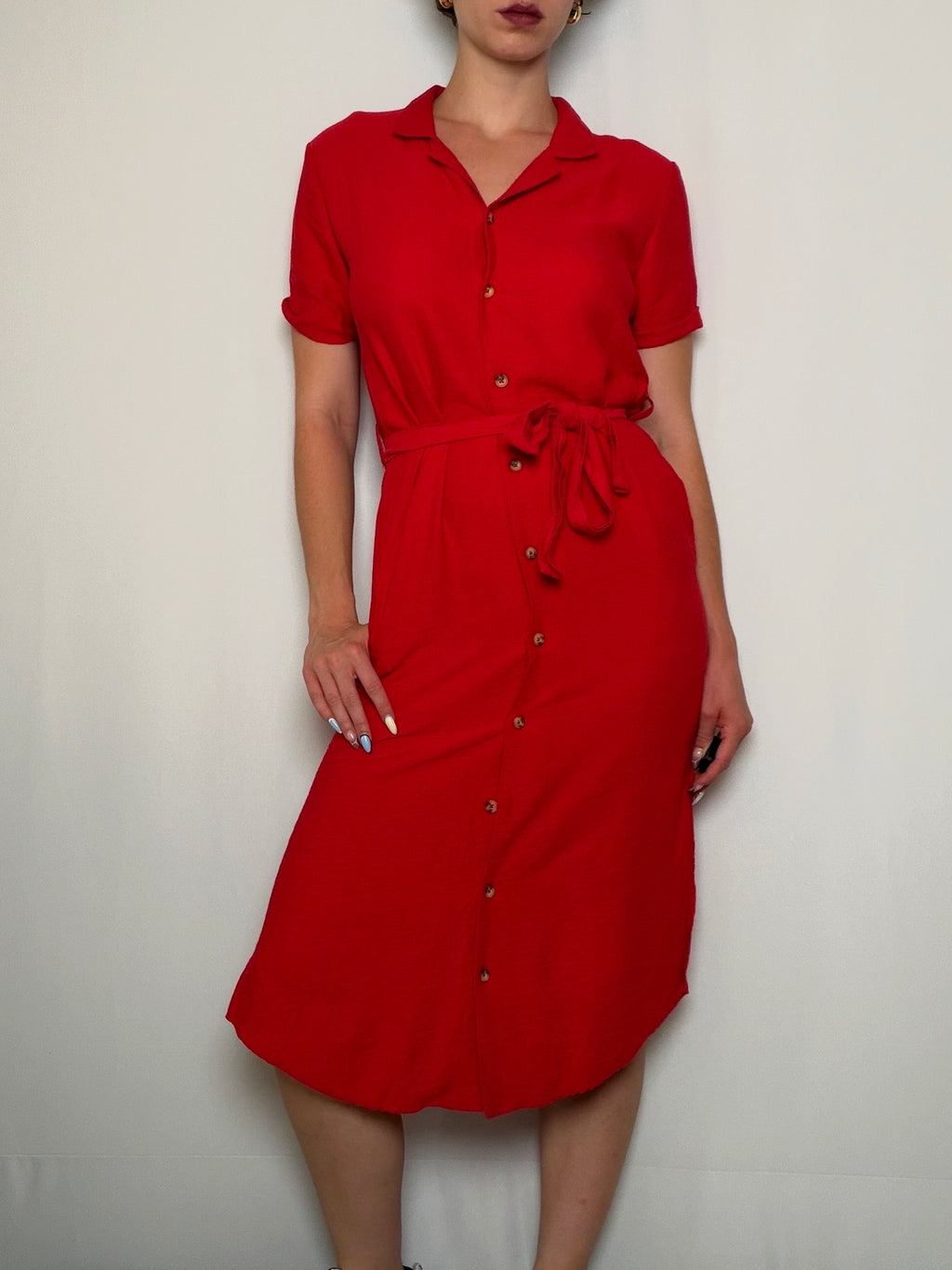 Robe légère rouge XS vintage