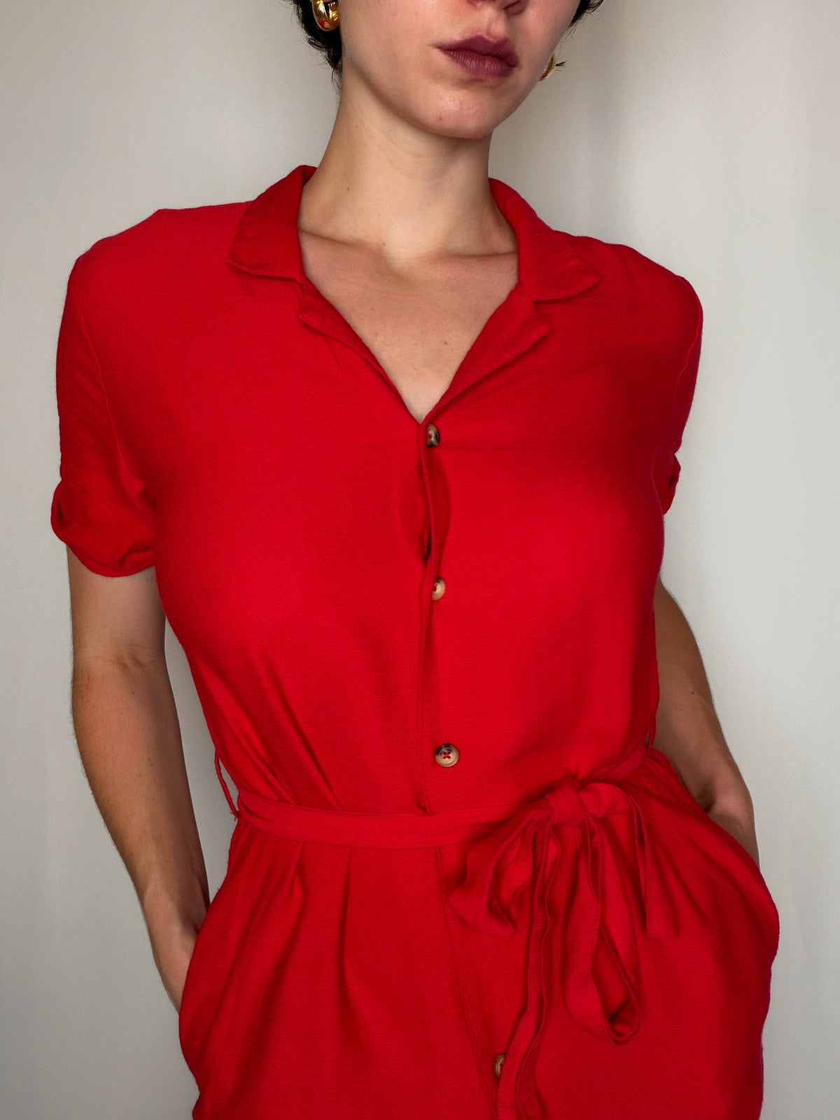 Robe légère rouge XS vintage