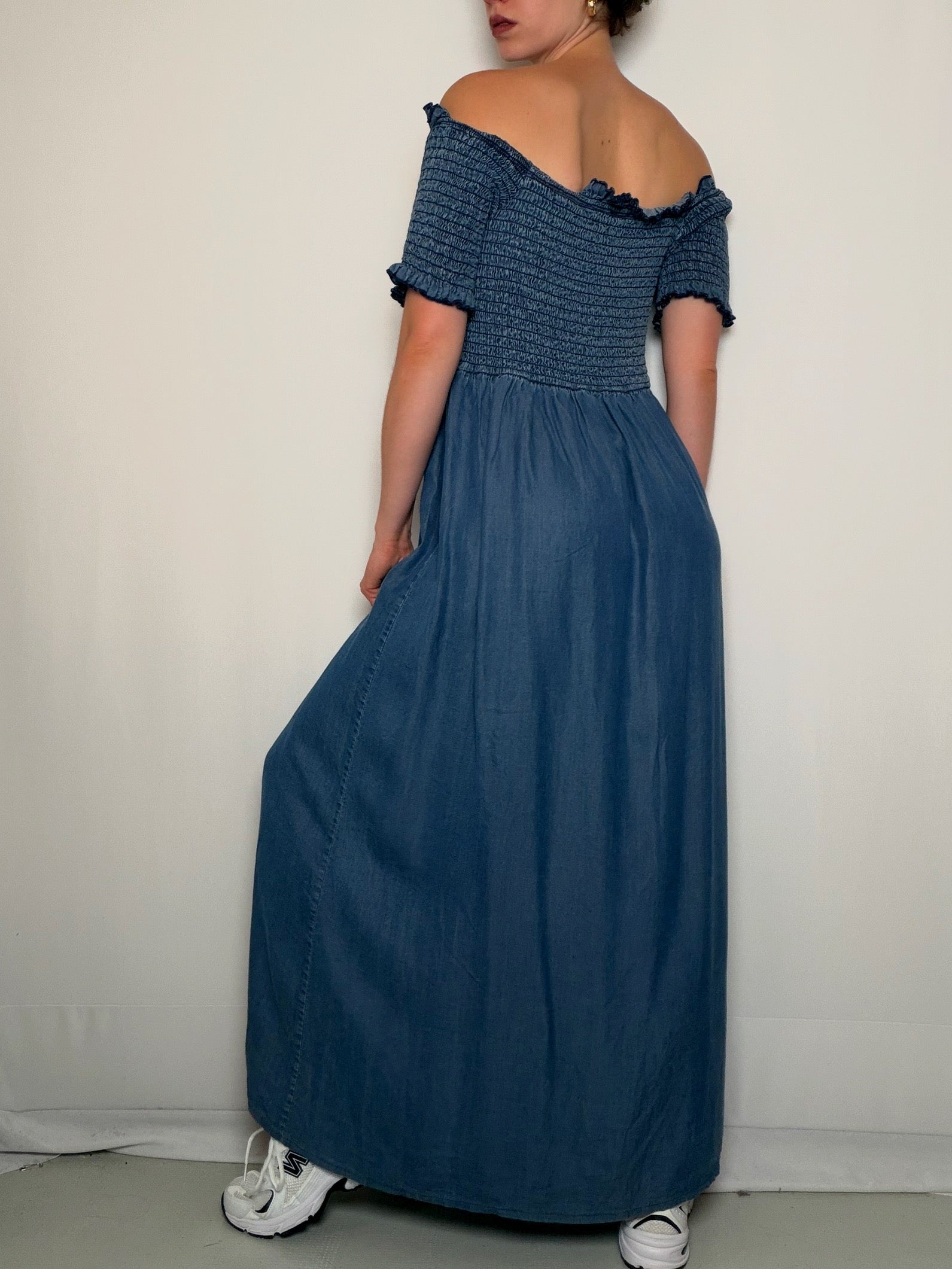 Robe froncée façon denim TU vintage