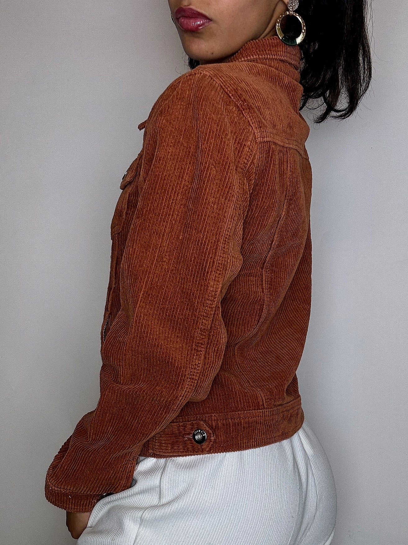 Vintage Cordjacke in Tabakbraun, Größe M