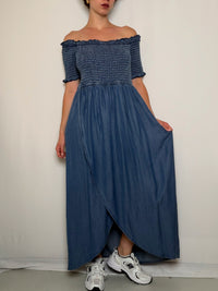 Robe froncée façon denim TU vintage