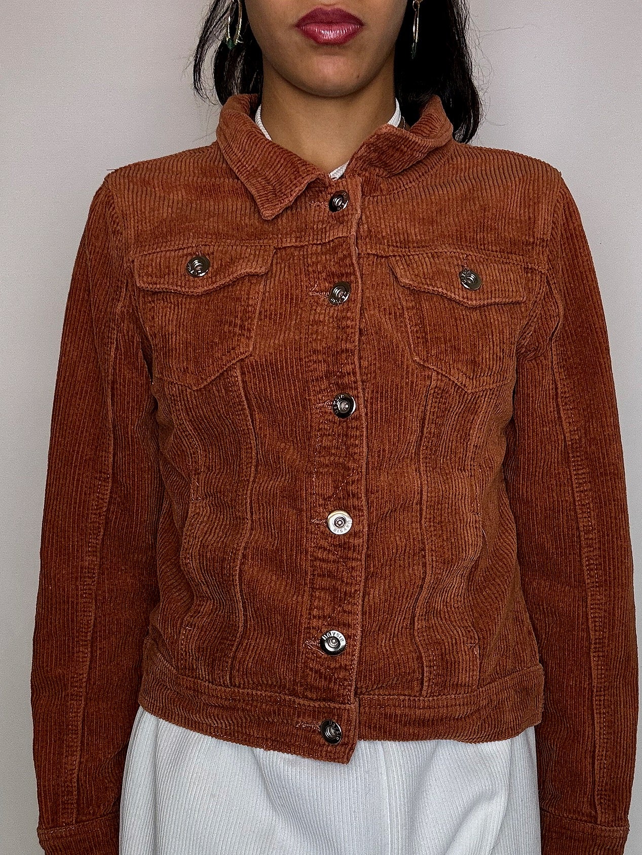Vintage Cordjacke in Tabakbraun, Größe M