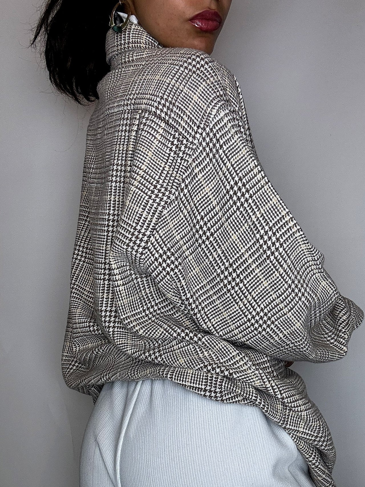 Chemise épaisse à carreaux brune L vintage