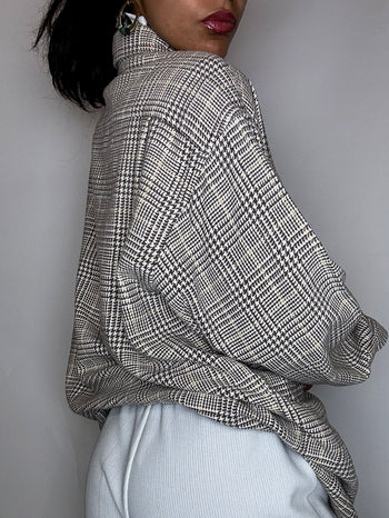 Chemise épaisse à carreaux brune L vintage