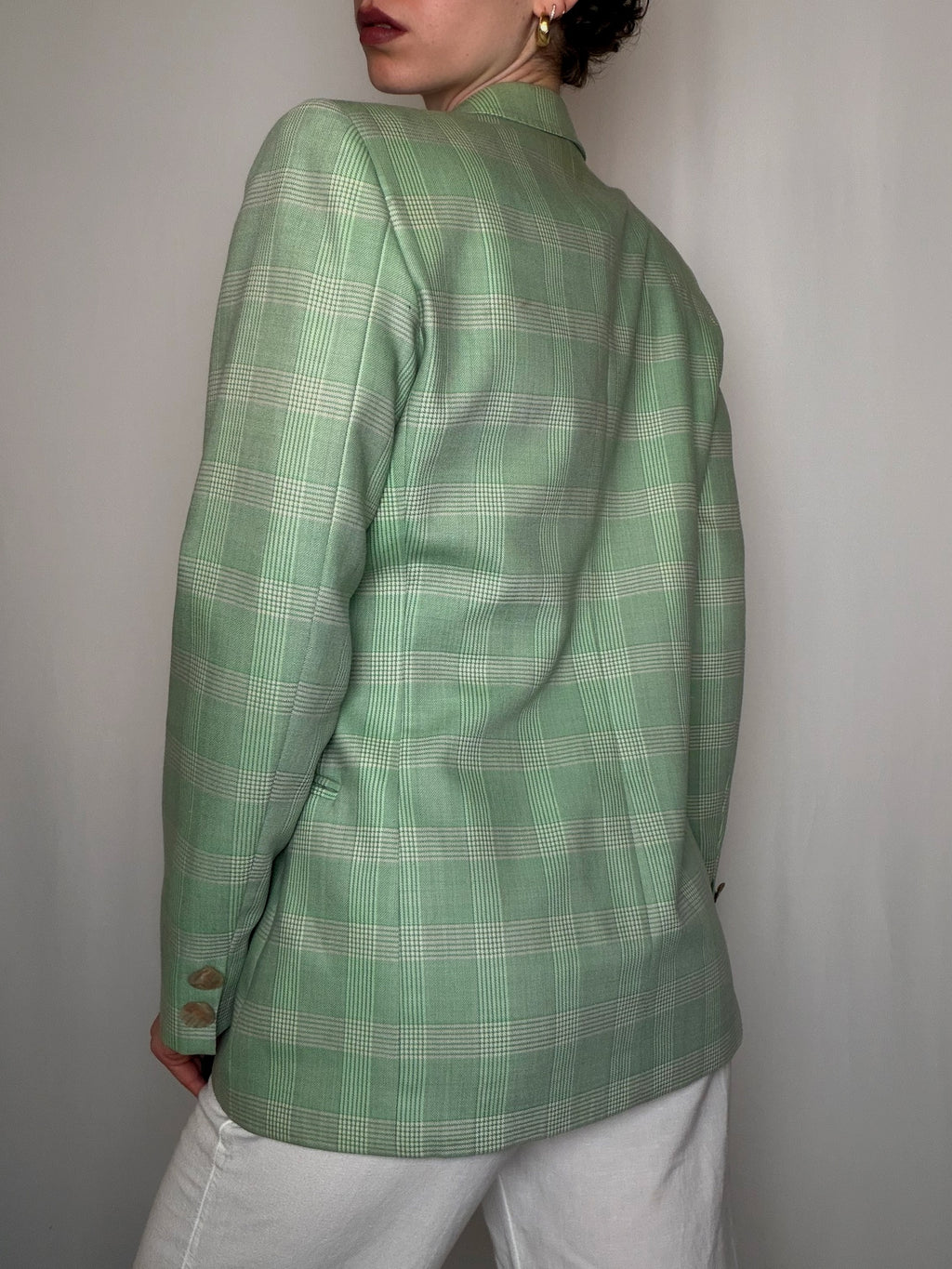 Vintage Blazer kariert Grün S/M