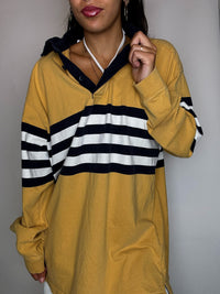 Polo de rugby moutarde XXL vintage