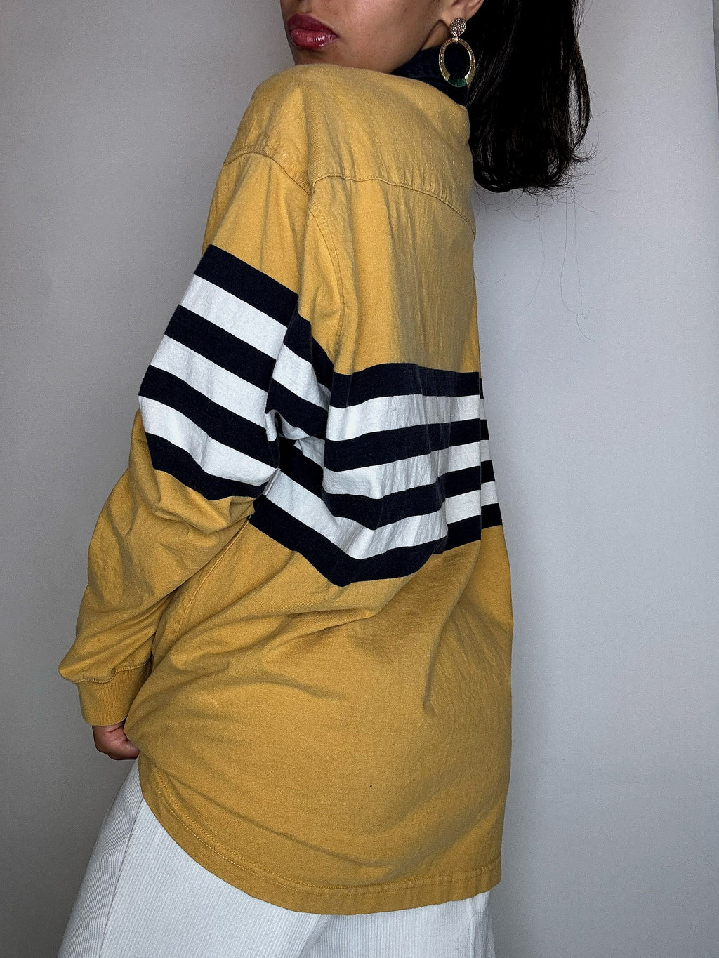 Polo de rugby moutarde XXL vintage