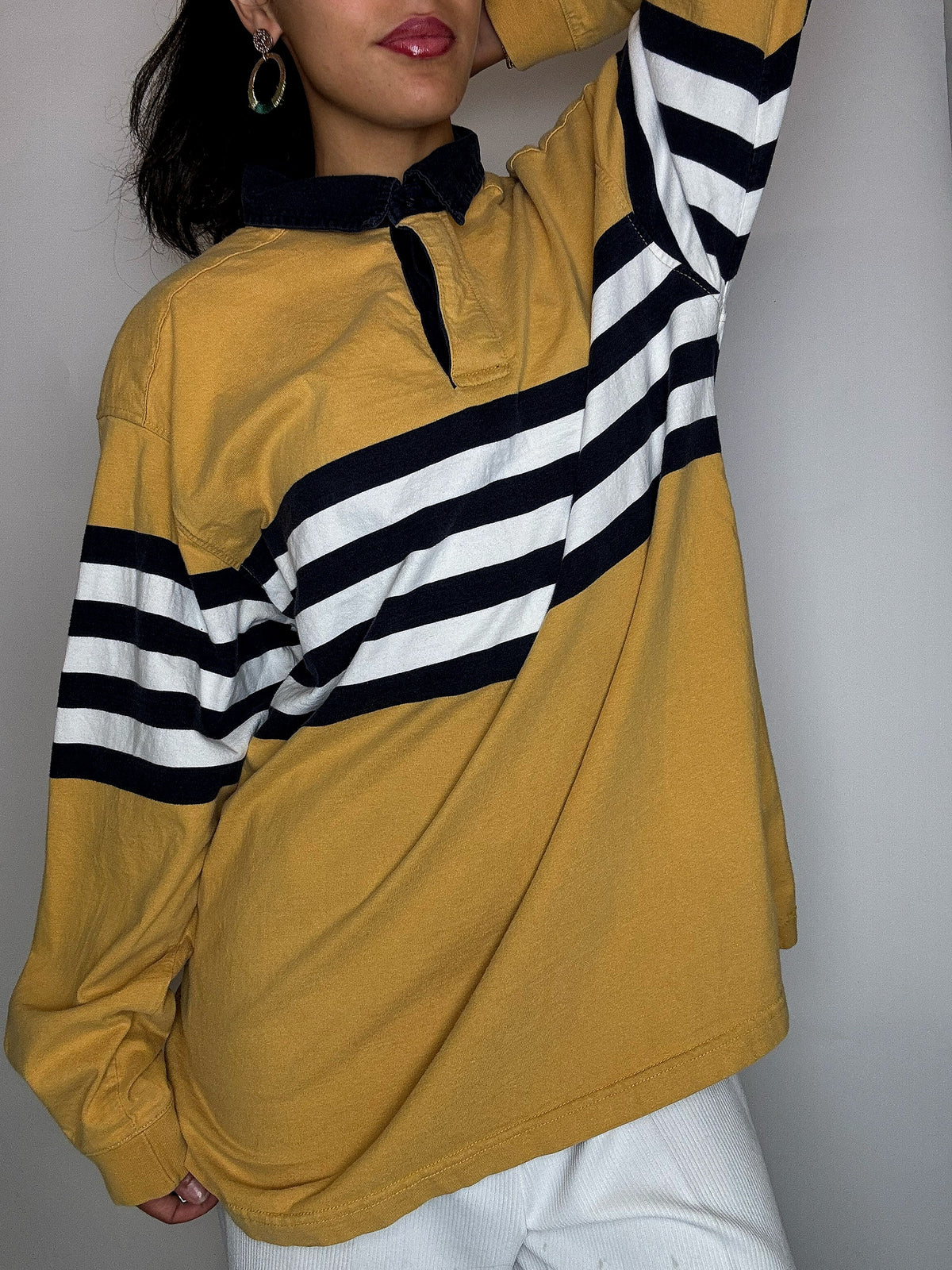 Polo de rugby moutarde XXL vintage