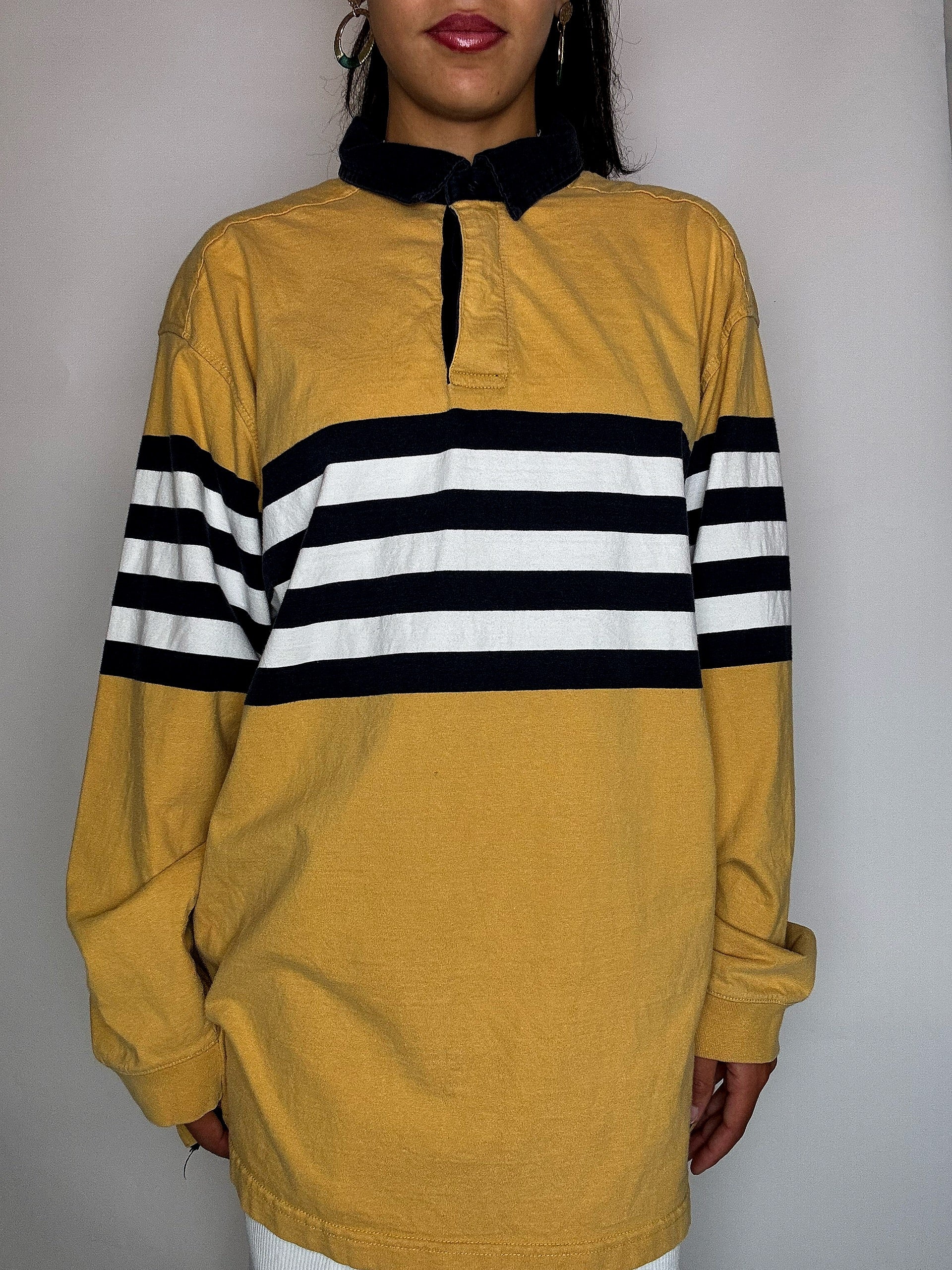 Polo de rugby moutarde XXL vintage