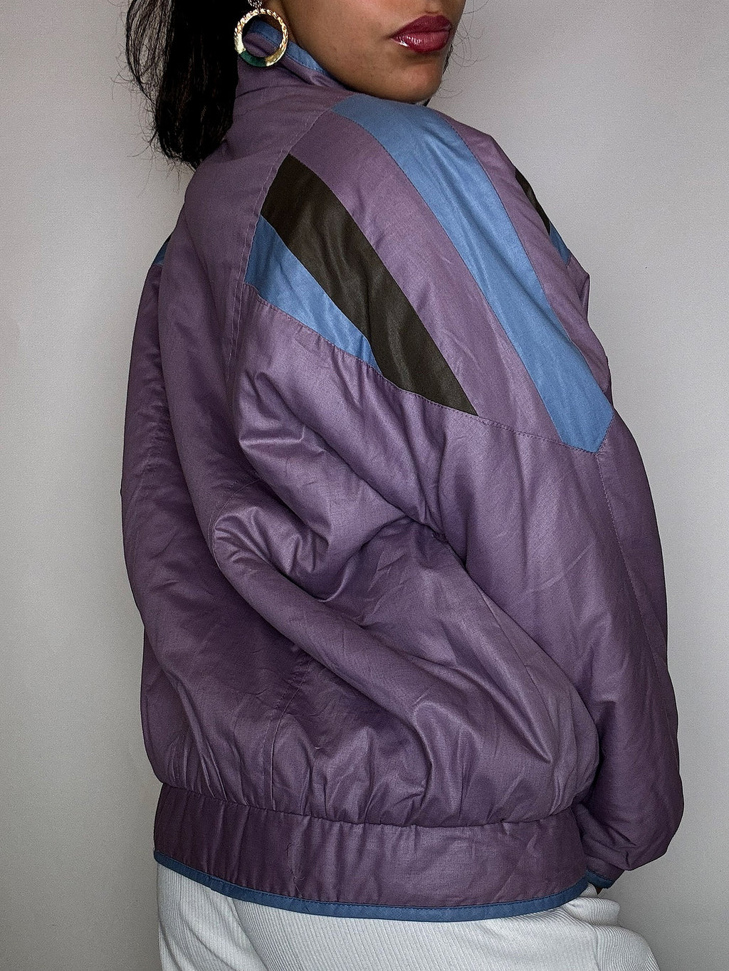 Pflaumenfarbene Sportjacke M Vintage