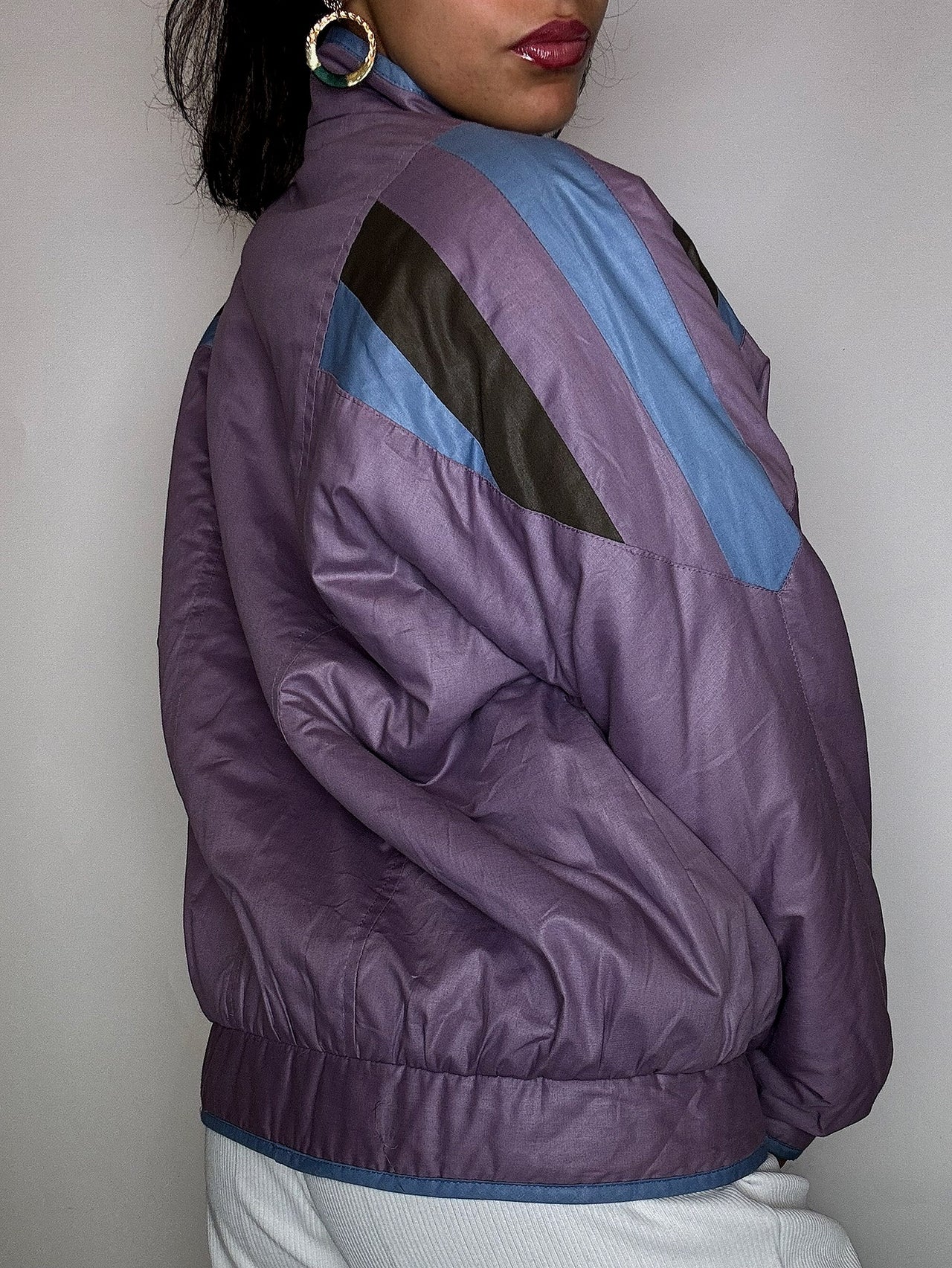 Veste bomber doublée prune M vintage