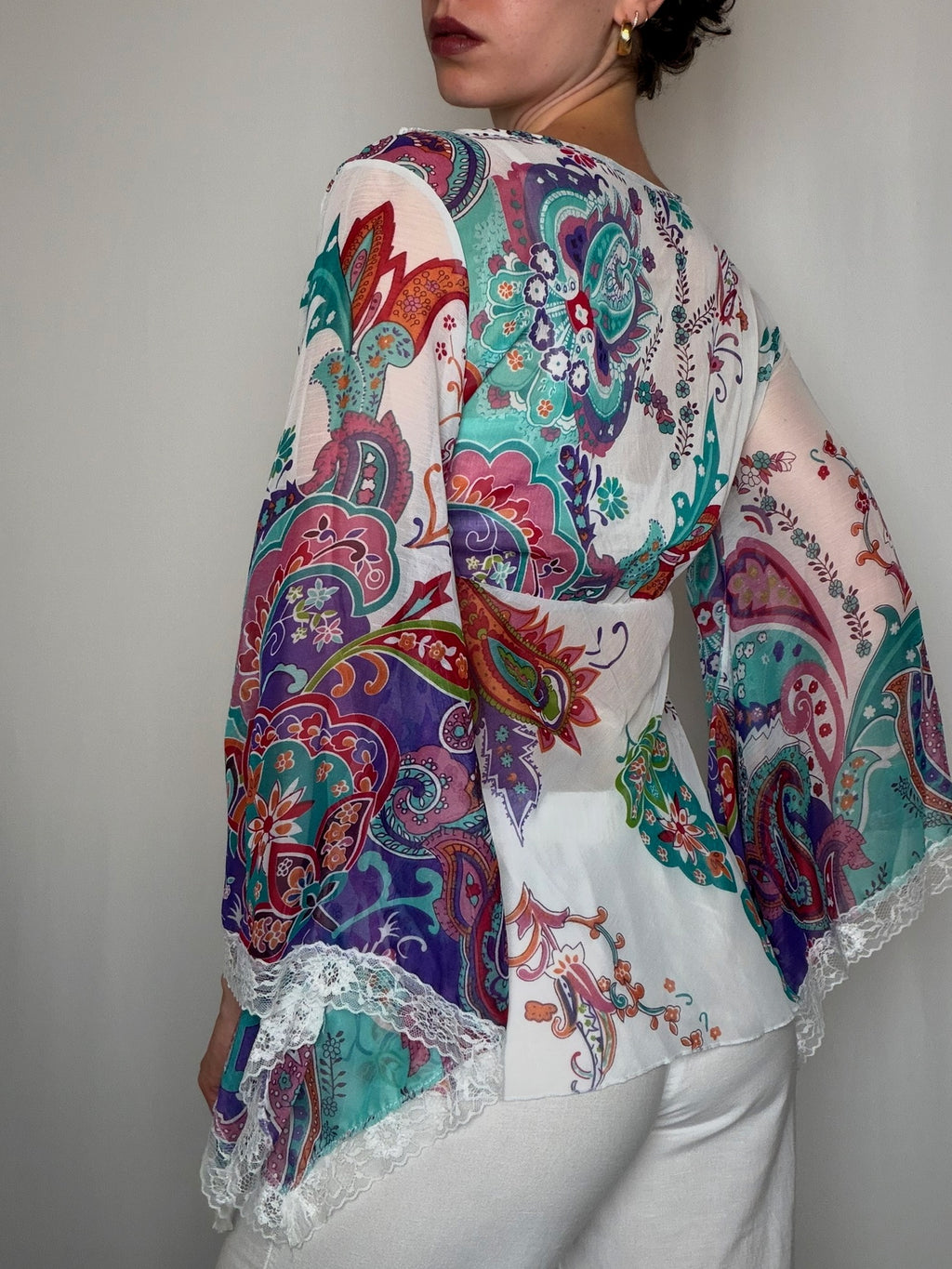 Top fluide imprimé M vintage