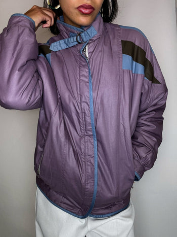 Veste bomber doublée prune M vintage