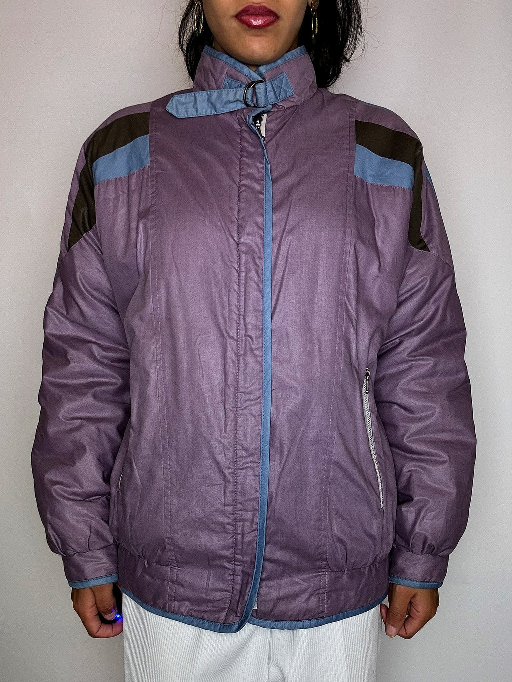 Pflaumenfarbene Sportjacke M Vintage