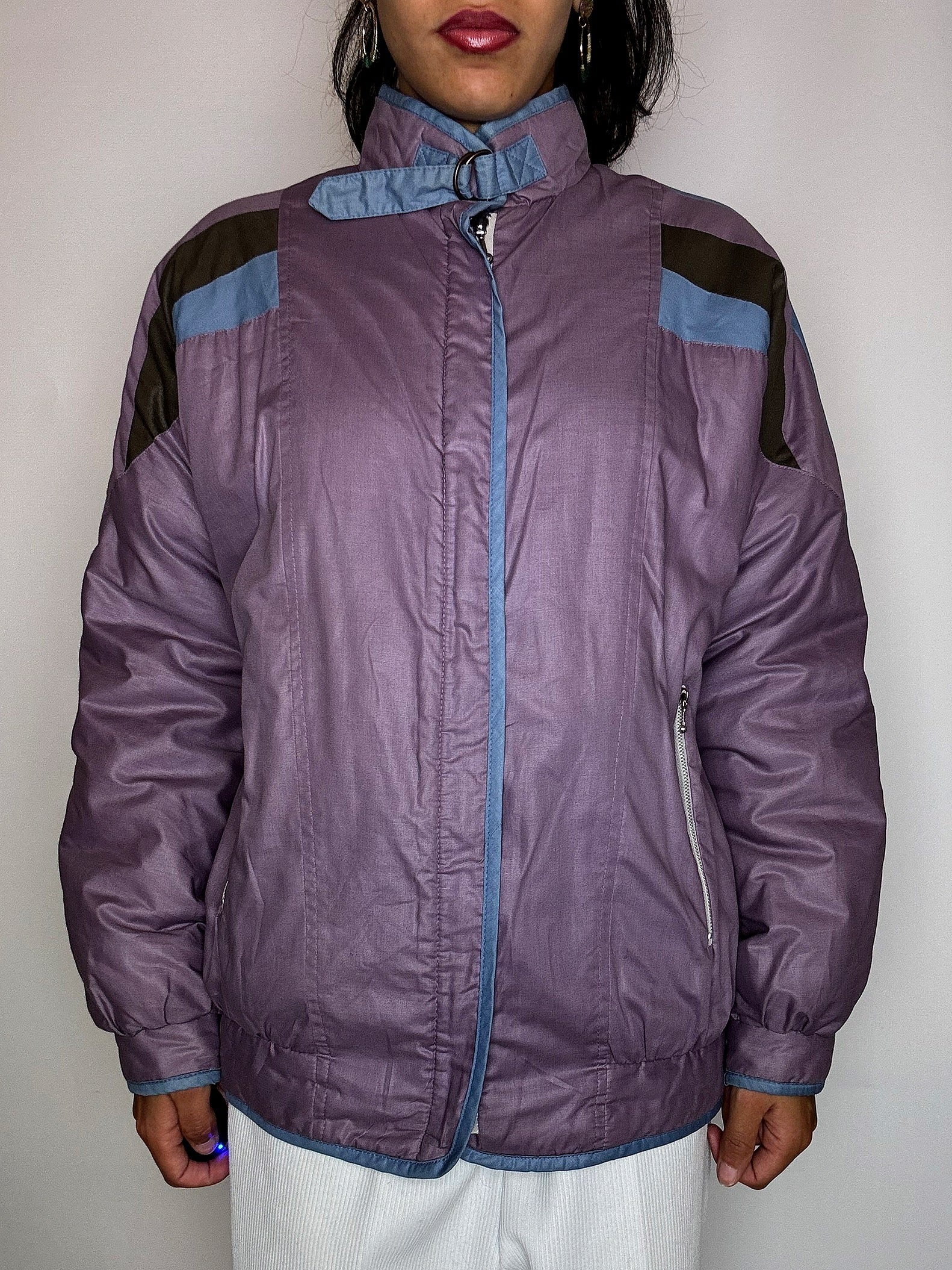 Pflaumenfarbene Sportjacke M Vintage