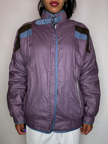Veste bomber doublée prune M vintage
