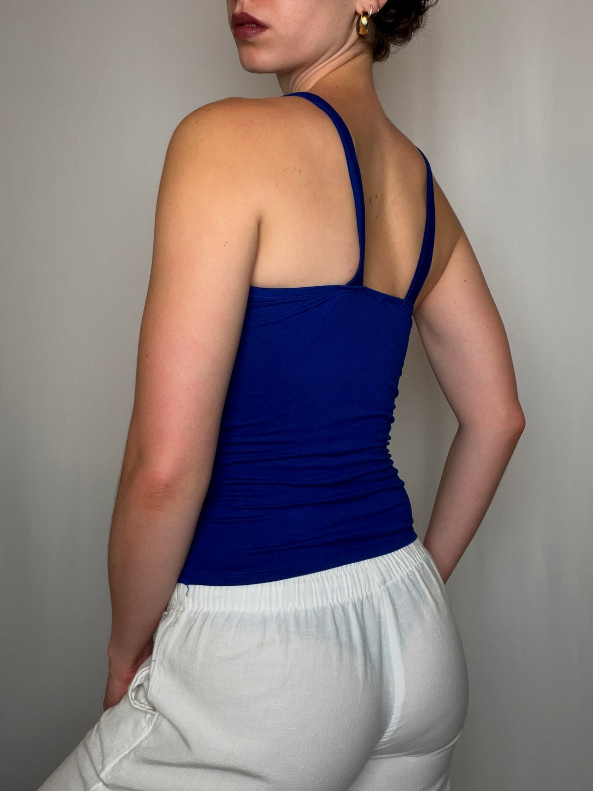 Top à bretelles bleu M vintage