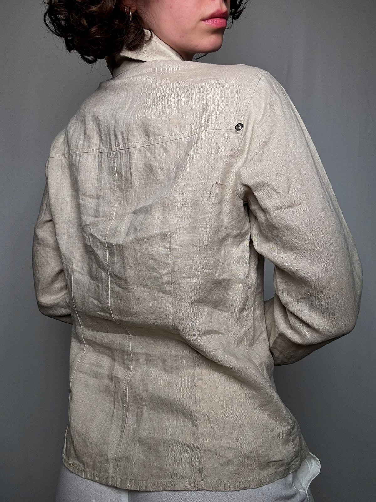 Chemise en lin beige M/ö vintage