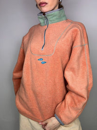 Retro salmon orange fleece S vintage