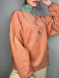 Retro salmon orange fleece S vintage