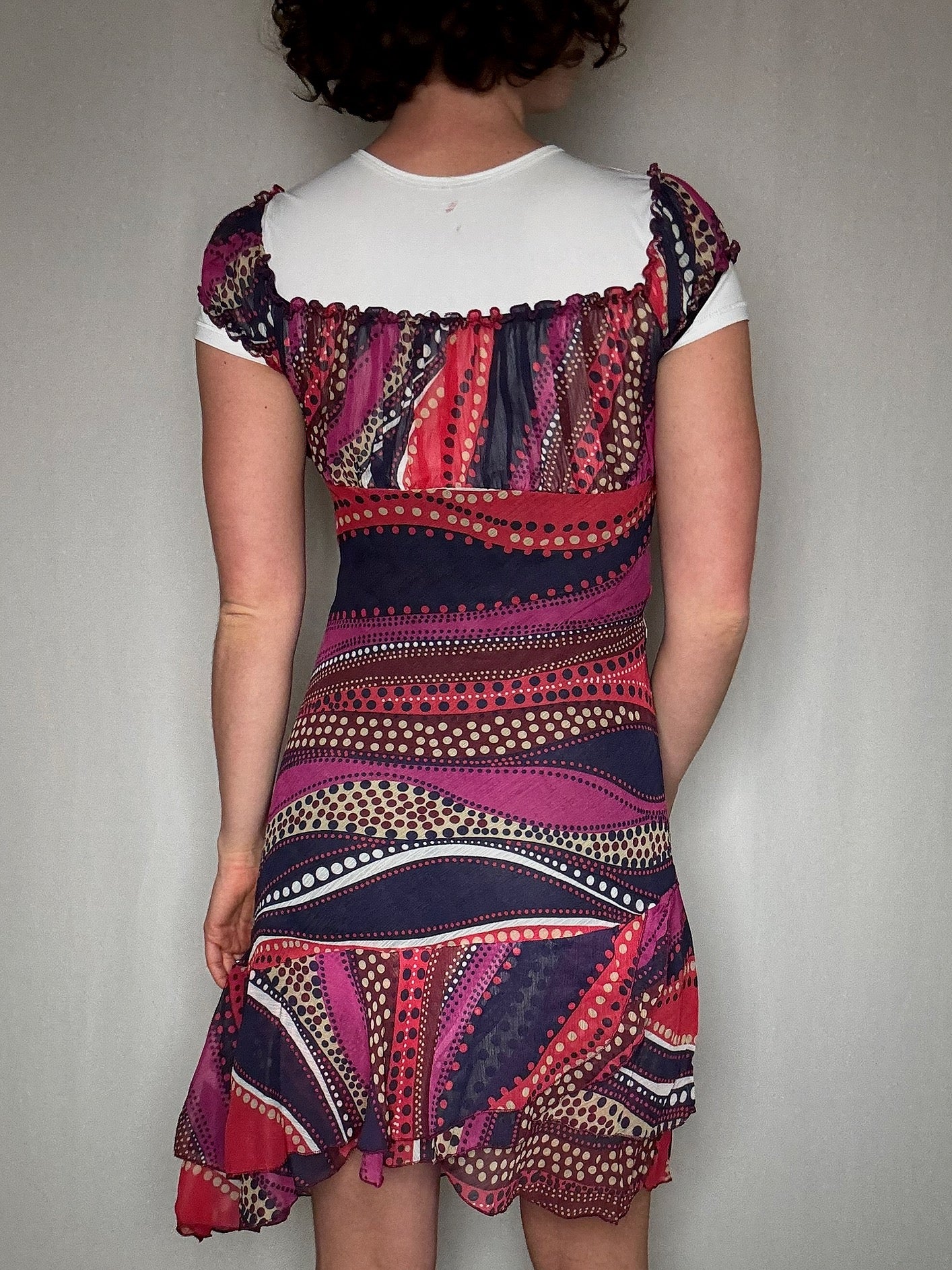 Robe à fronce imprimée S/M vintage