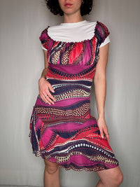 Vintage printed smock dress S/M
