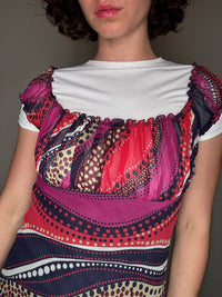 Vintage printed smock dress S/M