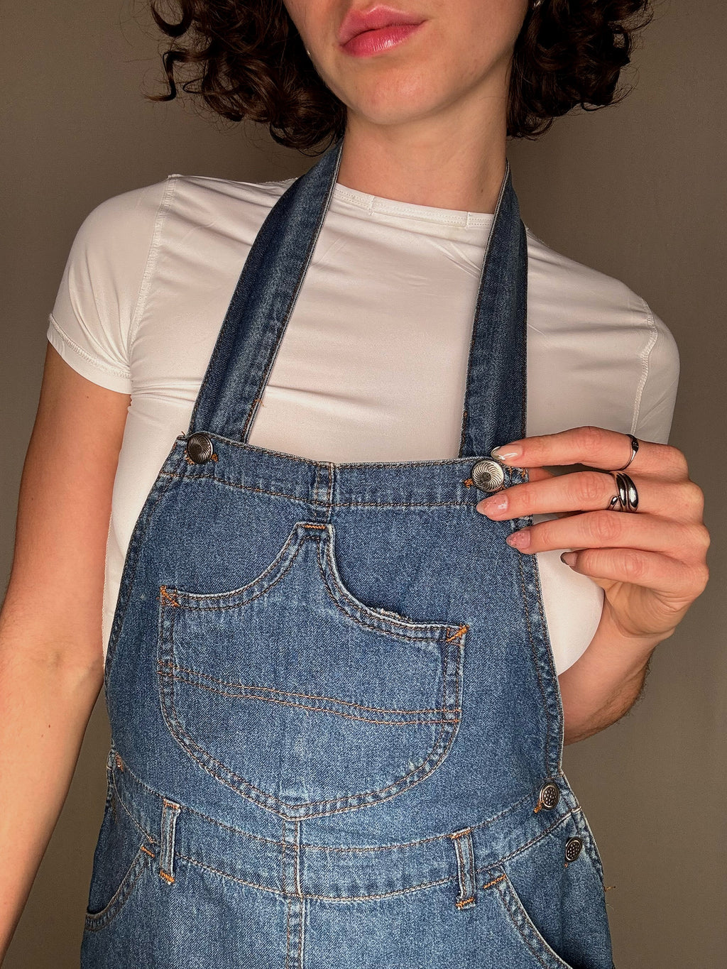 Trägerkleid aus Denim mit Neckholder, Gr. S, Vintage