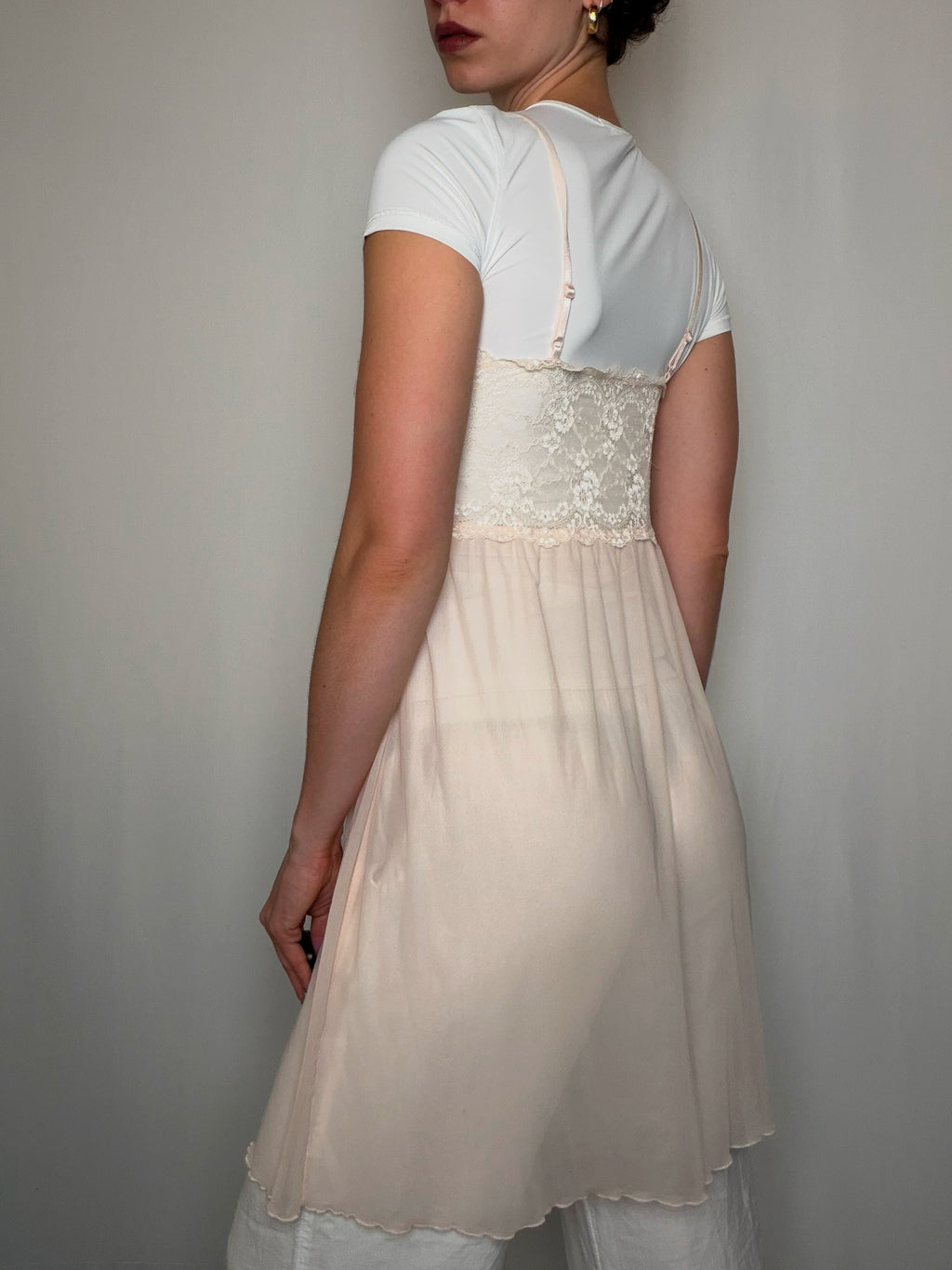 Top nuisette transparent nude M/L vintage