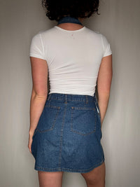 Trägerkleid aus Denim mit Neckholder, Gr. S, Vintage