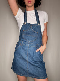Trägerkleid aus Denim mit Neckholder, Gr. S, Vintage