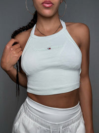 Crop vert d'eau Tommy Hilfiger XS vintage