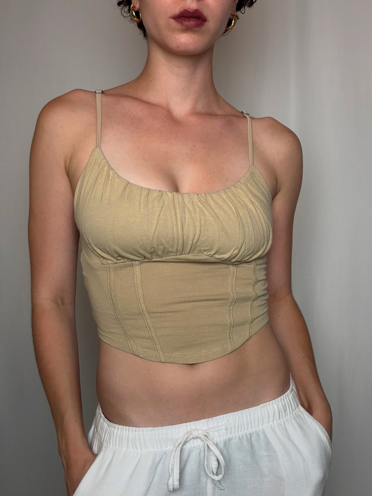 Top facon corset beige Hollister S vintage