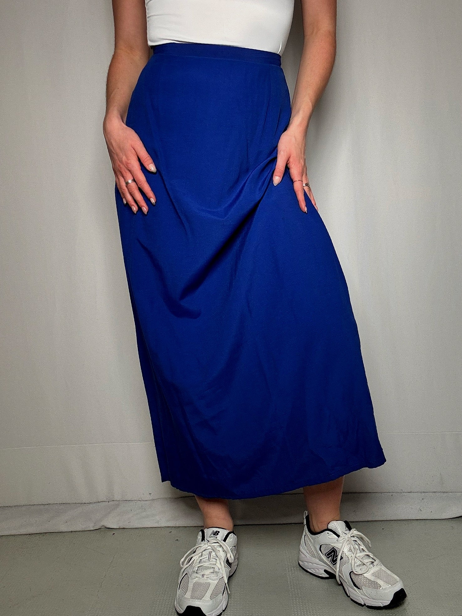 Jupe longue bleu roi XS vintage