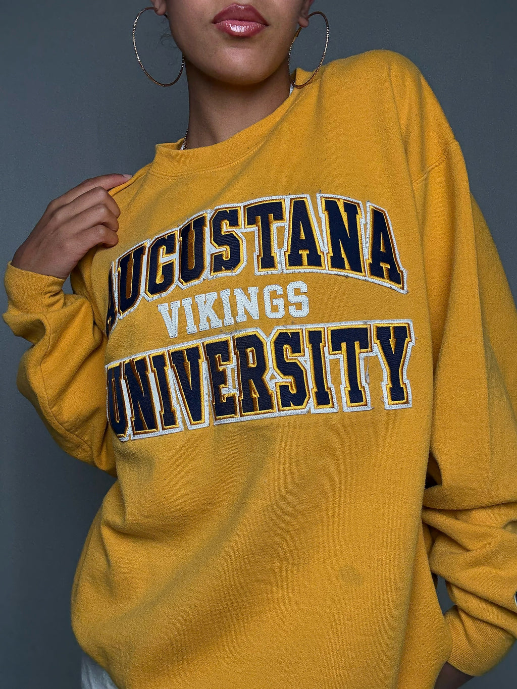Sweat Champion jaune L vintage