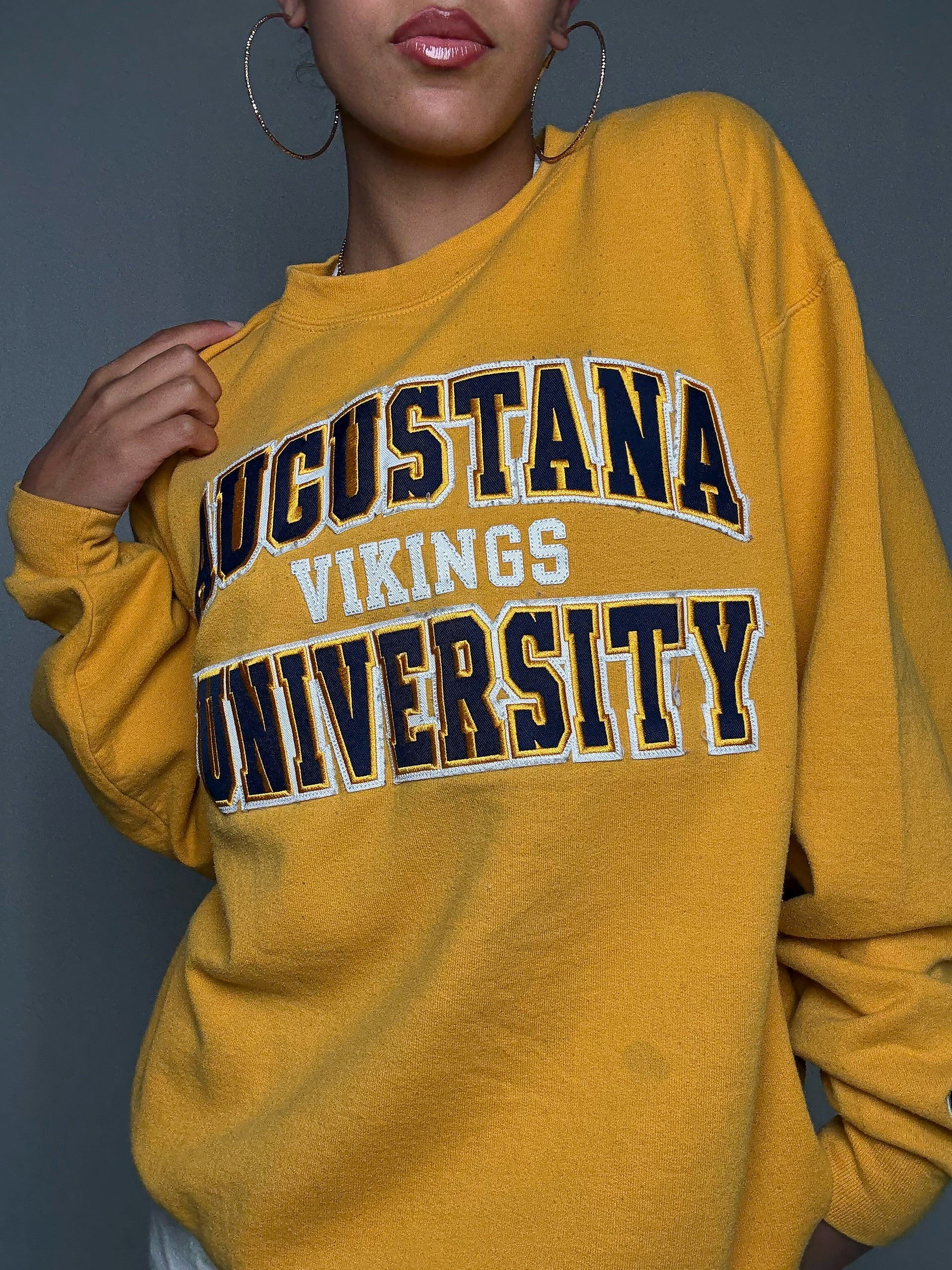 Sweat Champion jaune L vintage