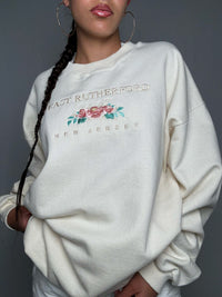 Sweat brodé crème XL vintage