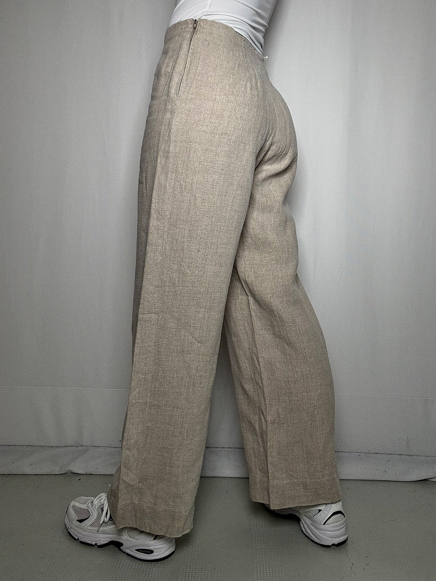 Pantalon en daim beige avec détails S/M vintage