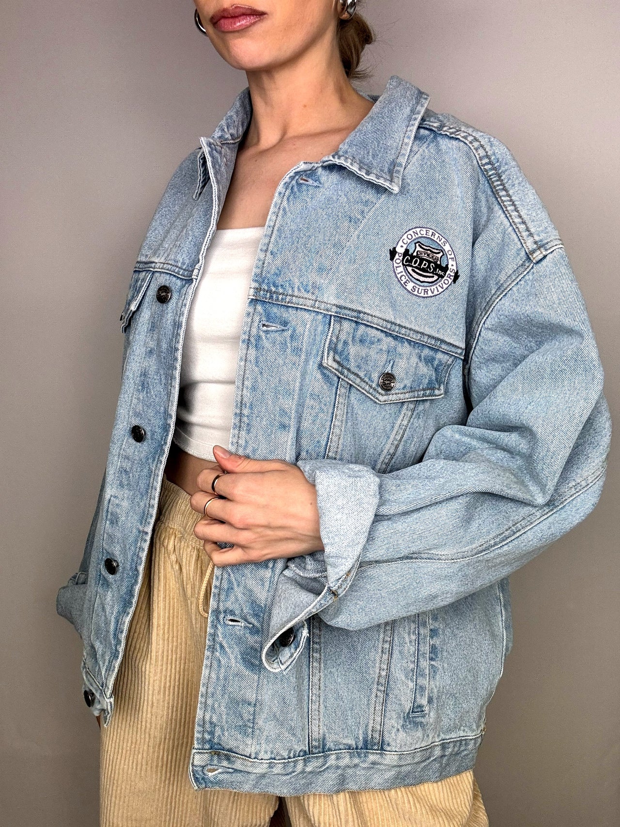 Veste en denim avec patch MOST WANTED XL vintage