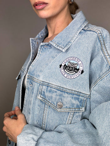 Veste en denim avec patch MOST WANTED XL vintage